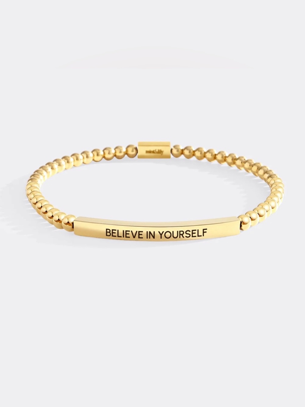 Mint & Lily Gold Inspirational 'Believe In Yourself' Beaded Bracelet